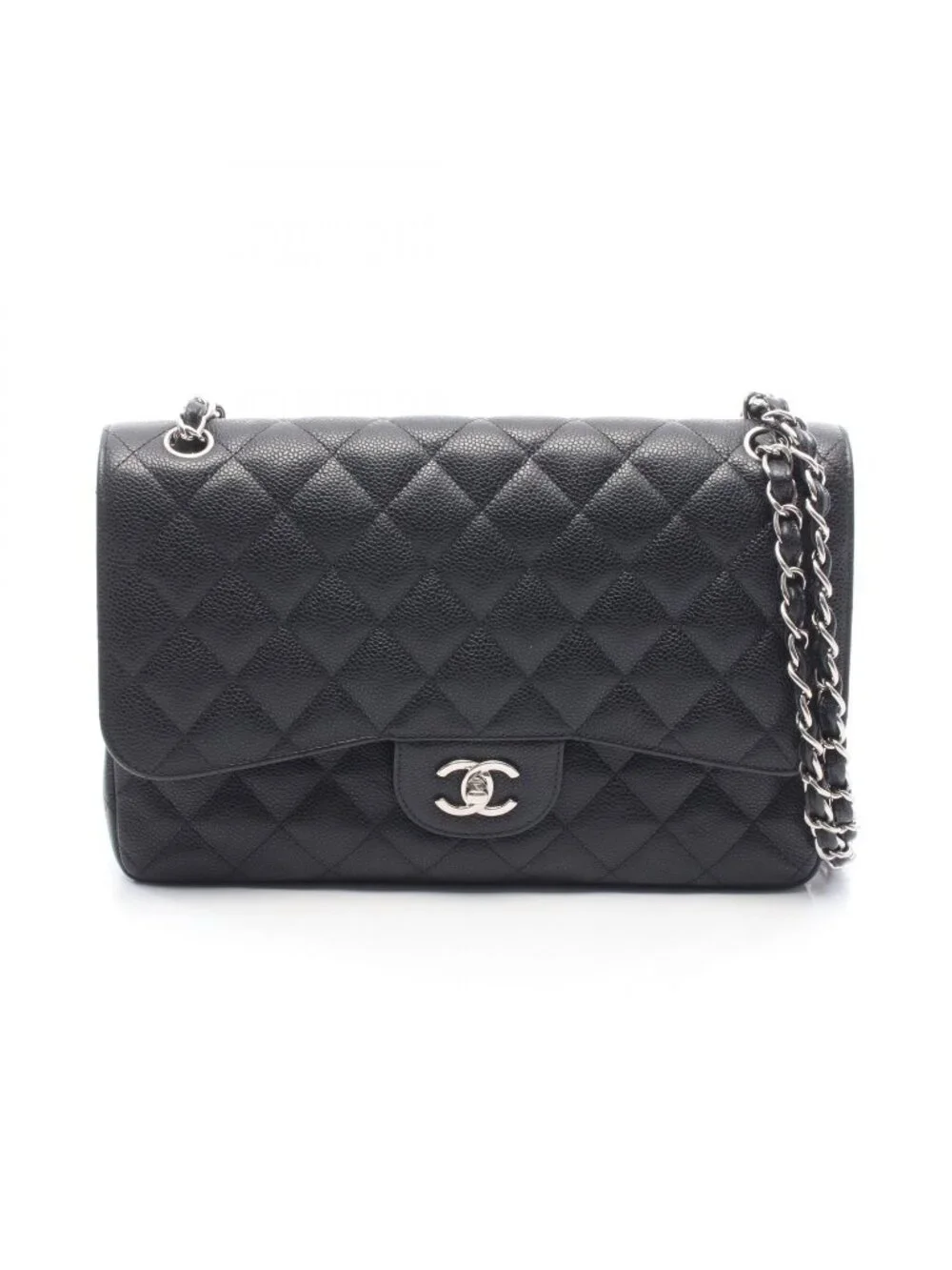 Chanel Shoulder Bag Maxi Quilted 30 Classic Large Double Flap Black Caviar
